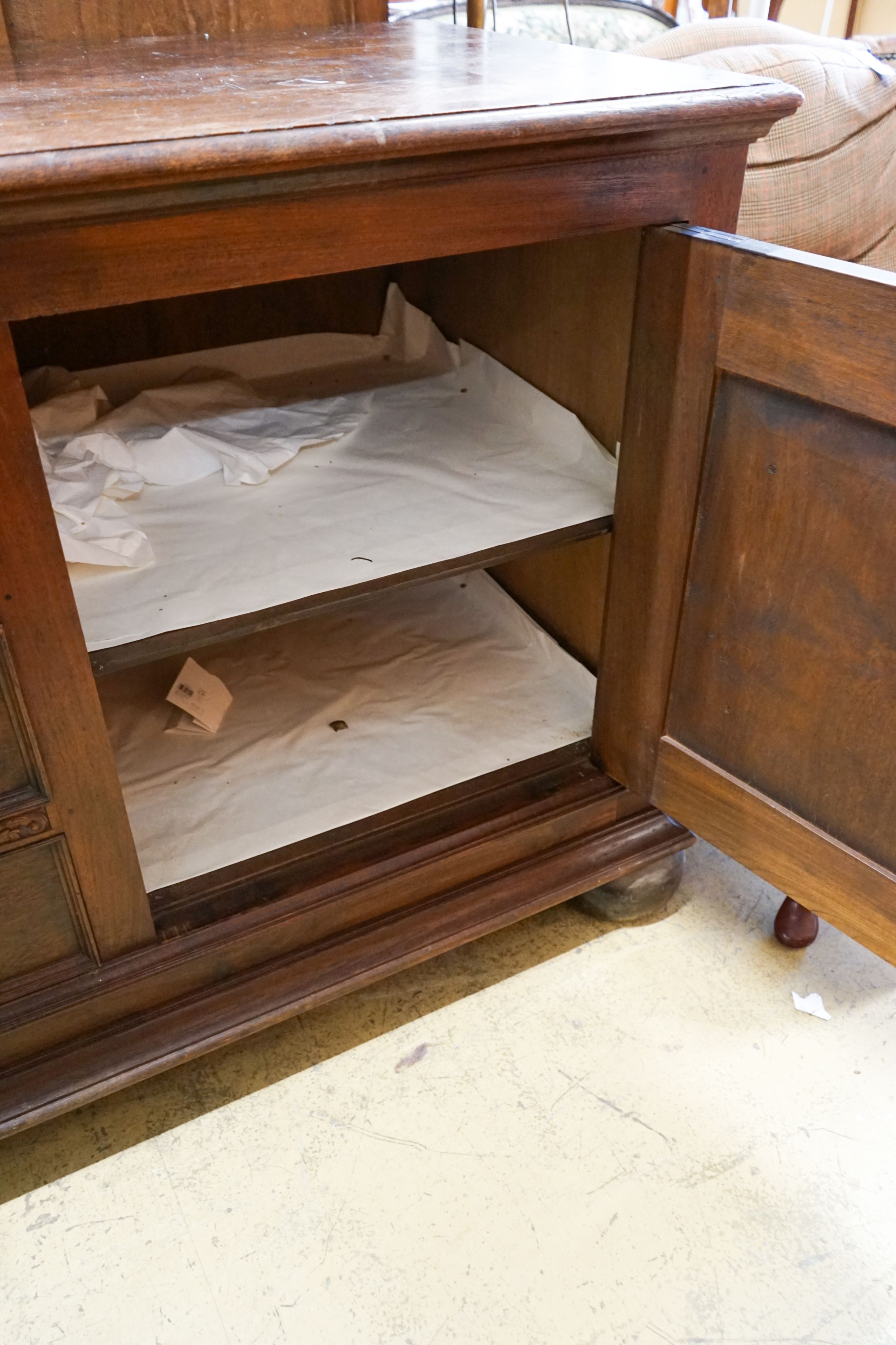 An oak sideboard, length 210cm, depth 70cm, height 103cm